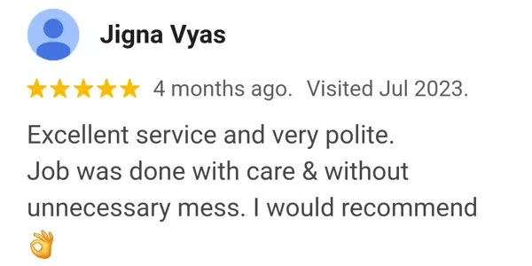 Excellent customer feedback for AllJos deep cleaning service